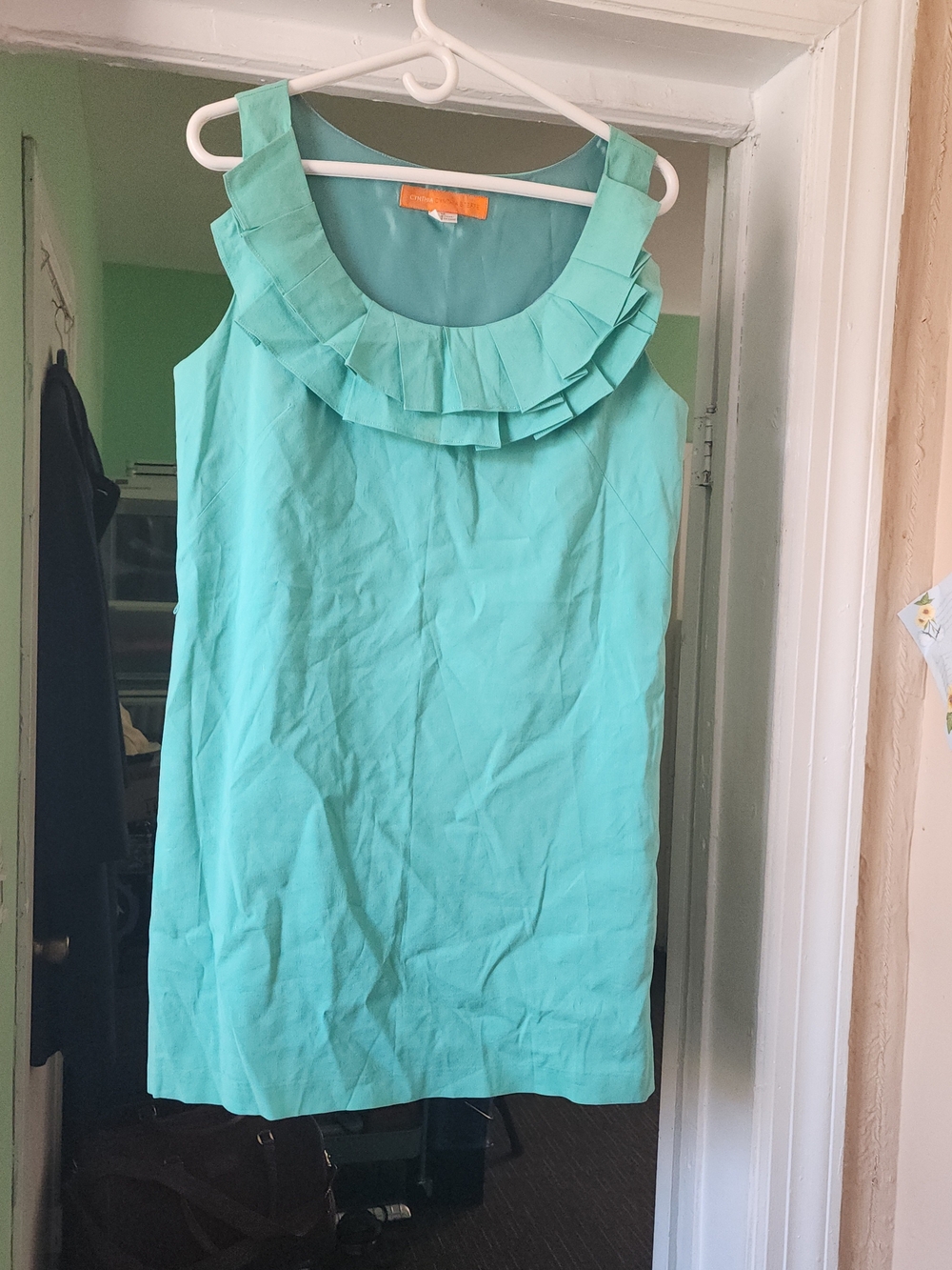 Cynthia Steffe Mint Green Sleeveless Ruffle Neck Dress